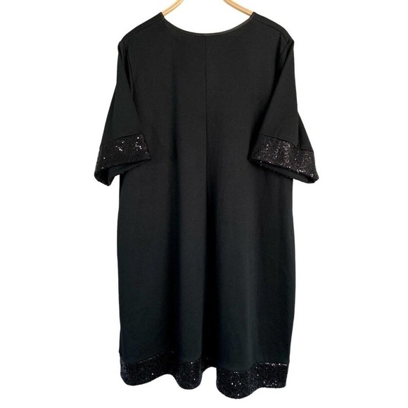 Mossimo Size 4X Dress Black Sequins Short Sleeve A-Line Knee-Length Scoop Neck - Picture 2 of 7